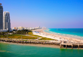 beach, city, ocean, holidays, water, sand, sky