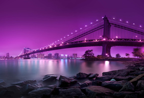 New York City, Manhattan, Brooklyn Bridge, East River, Brooklyn, NYC, USA,  ...