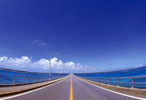 road, water, sky, blue