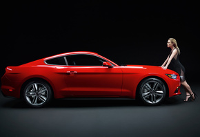 Ford, Mustang, GT, red, profile, muscle car, Sienna Miller, , , , ,  