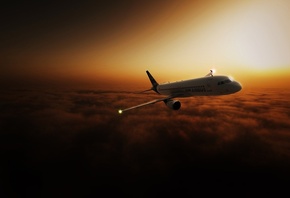 airbus320, fly, sky, clouds