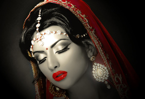 indian, bride, red, effect, cute, hot, sexy, beauty, desktop, babes, model, pose, photography, indian bride, pretty, fantasy, cool, jewellery, mood