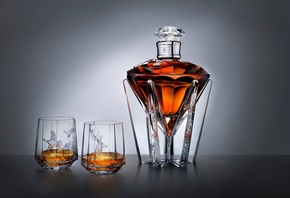 Johnnie walker whiskey, diamond, fine vessels of glass, deer, ducks, table, ...