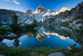 lake, mountain, tree, forest, water, sky, blue, beautiful