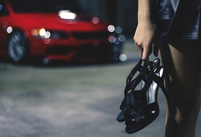 mitsubishi, lancer, evolution evo, girl, , , , , , 