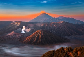 volcano, eruption, sky, mountains, landsape, fantastic, , , , , , Java, island, volcano, Bromo, , 