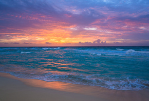 sunrise, Cancun, Mexico, caribbean sea