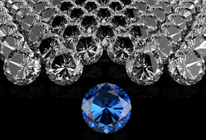 BLUE DIAMOND, Pebbles, Diamonds, black background
