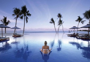 pool, water, girl, ocean