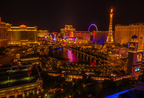 Las Vegas, Nevada, USA, night, lights, city