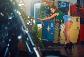 Catherine Epikhina, Model, Legs, Beauty, Back, Motocycle, Slots, View