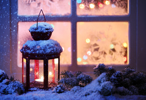 new year, Merry Christmas, lantern, window, winter, snow, candle, window, snowflake, Christmas spirit,  ,   , , , , , , , 