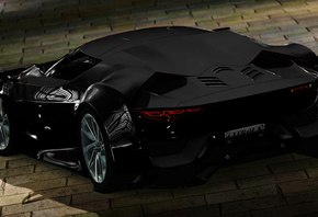 citroen, black, 3d