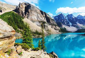 Moraine, lake, Banff National park, Canada, landscape, , 