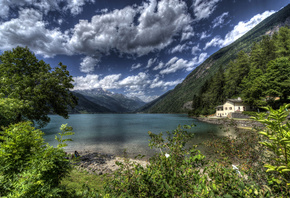 , , , , , , Lake Poschiavo, HDR,  ...