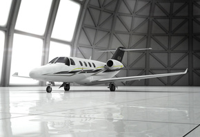 3d aircraft, private jet, citation m2 latitude, hangar