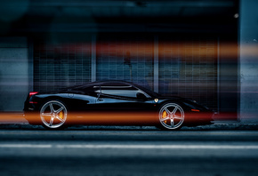 Ferrari, profile, 458, black, Italia