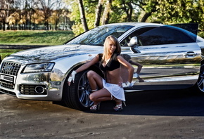 audi, chrome, girl