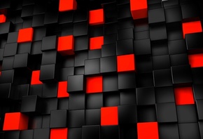 Black and red, cubes, 