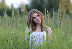 women, face, portrait, women outdoors, smiling