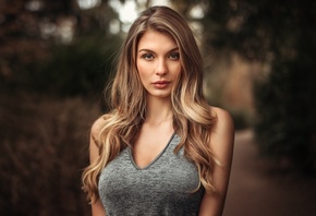 women, blonde, Martin Kuhn, portrait, depth of field