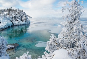 georgian bay, indian head cove, bruce peninsula national park, ontario, can ...