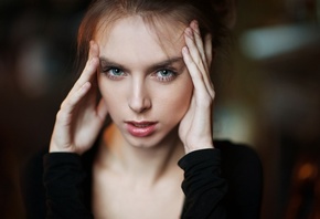 Victoria Vishnevetskaya, women, face, Maxim Maximov, portrait, depth of fie ...