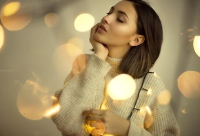 women, portrait, closed eyes, simple background