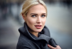 women, face, blonde, portrait, depth of field