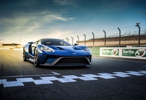 supercar, blue, track, Ford