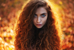 women, portrait, depth of field, wavy hair, face