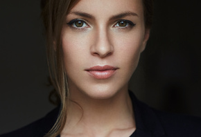 women, face, Martin Strauss, portrait, simple background