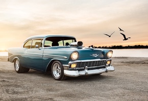 1956, chevrolet, bel air, sport, coupe