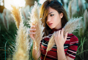 women, Delaia Gonzalez, face, portrait, women outdoors, depth of field