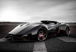 black, electric, car, Lamborghini, Diamante