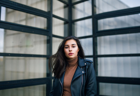 women, portrait, leather jackets