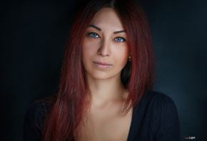 women, redhead, portrait, face, simple background
