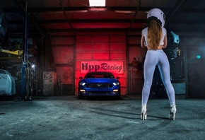 Ford, Mustang, Racing, Girl, 