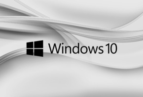 Windows 10, gray, logo, 