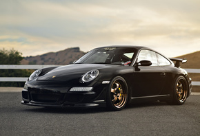 porsche, 911, black