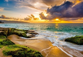 , Hawaii, sunset, beach, ocean