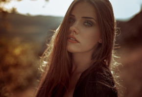 women, face, portrait, women outdoors, depth of field, freckles