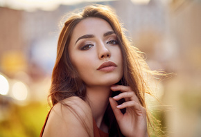 women, face, portrait, bokeh, women outdoors