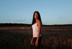 women, portrait, tanned, jean shorts, sky, women outdoors