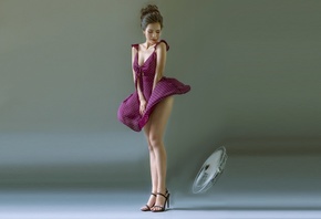 gone with the wind, girl, figure, legs, dress, pose, glamor