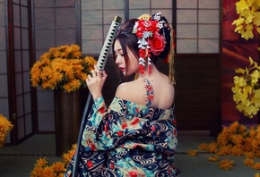 Girl, samurai