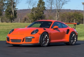 Porsche, 911 Gt3 Rs, Side View, Red, Supercars