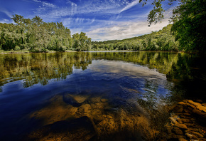 Shenandoah River State Park, Front Royal, Virginia, river, sky, forest, trees, landscape