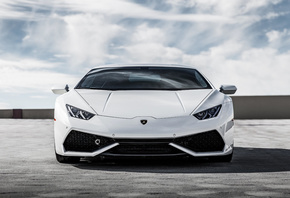 White, Lamborghini, Huracan,  