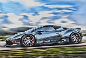 Lamborghini, Huracan, motion blur, tuning, cars, HDR, hypercars, gray, supercars